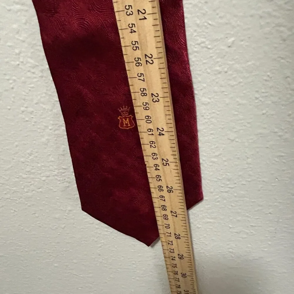 Louis M. Martini Men's Tie One Size Burgundy Branded Tipping/lining